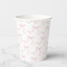 Pink Bow Whimsical Paper Cup Pappbecher