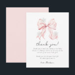 Pink Bow Winter Snowflake Baby Shower Mitteilungskarte<br><div class="desc">Pink Bow Winter Snowflake Baby Shower Thank You Note Card</div>