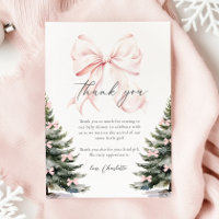 Pink Bow Winter Tree Babydusche