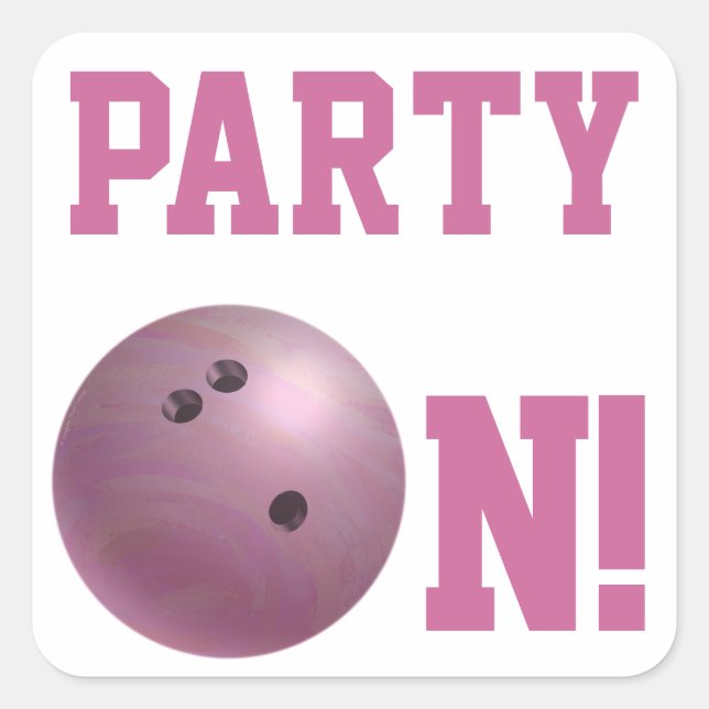 Pink Bowling Ball Party sur Sticker (Devant)