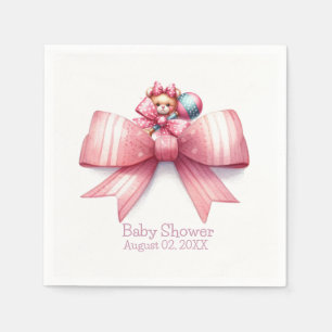 Pink Bows Baby Duschpapier Napkins Serviette