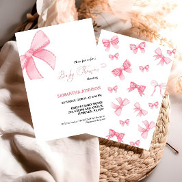 Pink Bows Baby Girl Babydusche Einladung