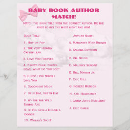 Pink Bows Baby Shower Bingo Flyer