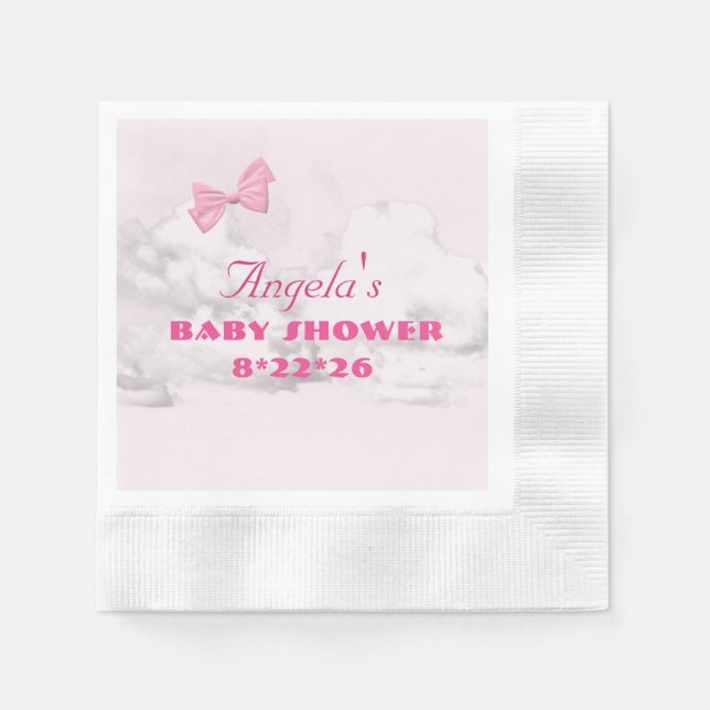 Pink Bows Baby Shower Personalized  Serviette (Vorderseite)