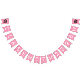 Pink Bows Class Of 2026 Graduation Party Wimpelkette