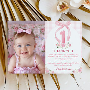 Pink Bows Coquette Geburtstag Danke Karte