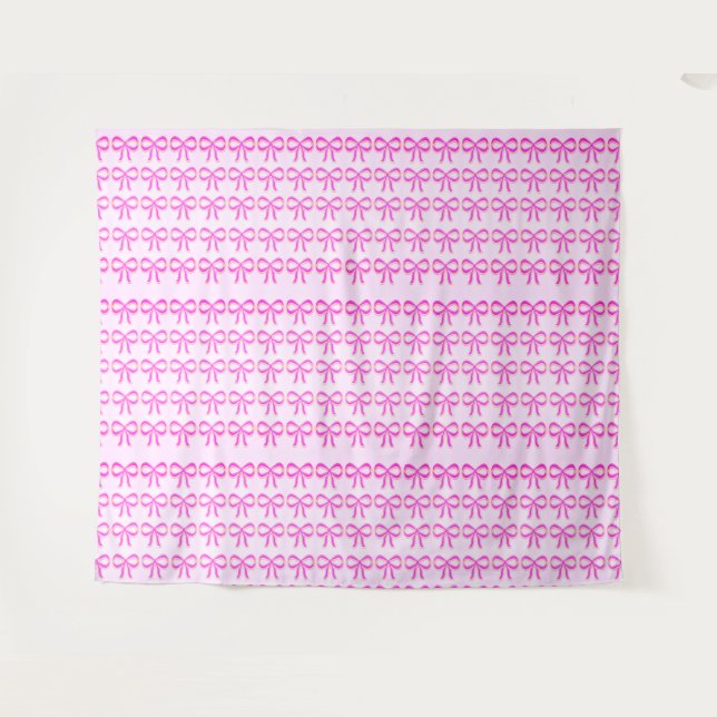 Pink Bows Extra Large Tapestry 88" x 104" Wandteppich (Vorderseite (Horizontal))
