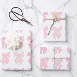 Pink Bows Geschenkpapier Set