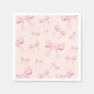 Pink Bows Niedlich Coquette Hütte Geburtstagsparty Serviette