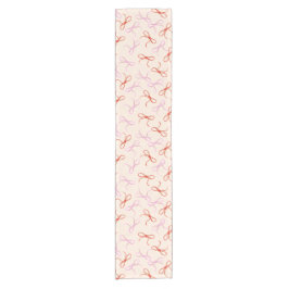 Pink Bows - Preppy Red and Pink Coquette Ästhetik Kurzer Tischläufer