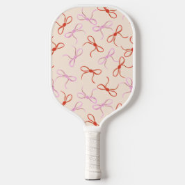 Pink Bows - Preppy Red and Pink Coquette Ästhetik Pickleball Schläger