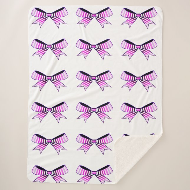 Pink Bows Sherpa Blanket Sherpadecke (Vorderseite)