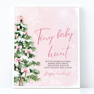 Pink Bows Weihnachtsbaum Tiny Baby Hunt Game Poster