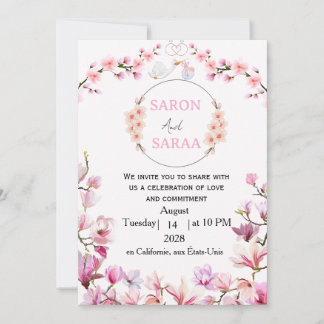 Pink Boy-Girl Baby Shower Invitation Einladung