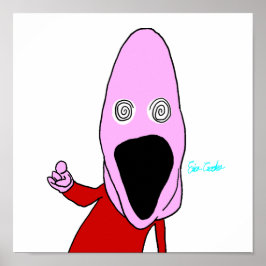 Pink brainwashed puppet pointing poster