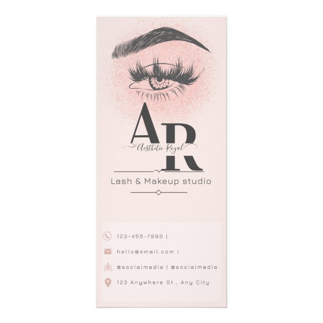 Pink Branding Preisliste Lashes Werbekarte (Vorne)
