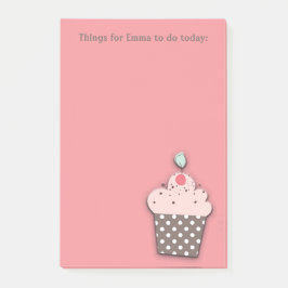 Pink-braune Cupcake ist Personalisiert zu führen Post-it Klebezettel