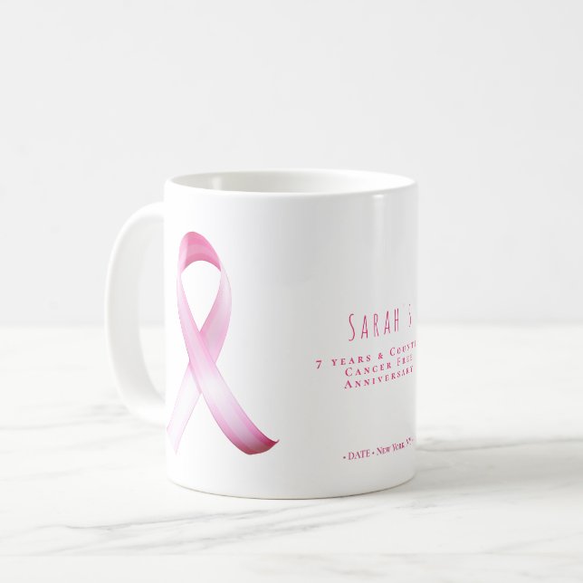 Pink Breast Cancour Survivor Fundraiser Party Kaffeetasse (Vorderseite Links)