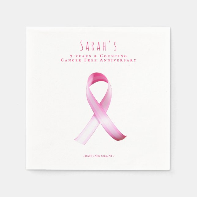 Pink Breast Cancour Survivor Fundraiser Party Serviette (Vorderseite)