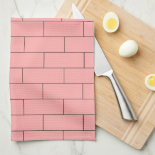 Pink Brick Design Geschirrtuch