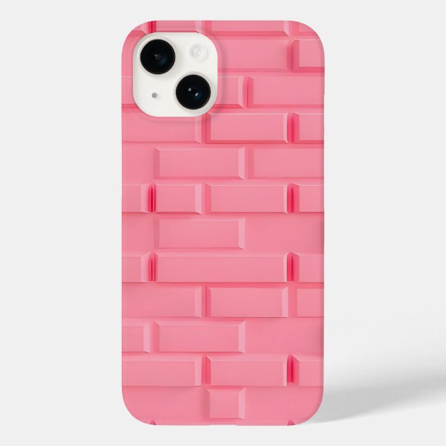 Pink Brick Wall iPhone Case Feminine Style (Rückseite)