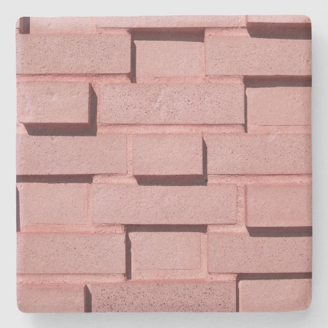 Pink Brick Wall Square Untersetzer (Vorderseite)