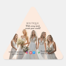 Pink Bridal Bliss Celebrate Love Happiness Wedding Dreieckiger Aufkleber