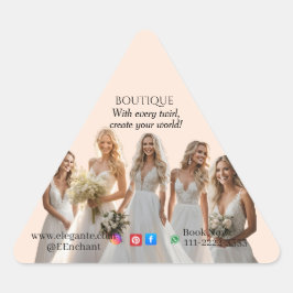 Pink Bridal Bliss Celebrate Love Happiness Wedding Dreieckiger Aufkleber