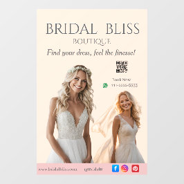 Pink Bridal Bliss Celebrate Love Happiness Wedding Fensteraufkleber
