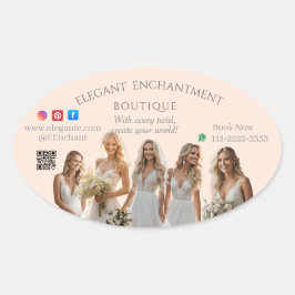 Pink Bridal Bliss Celebrate Love Happiness Wedding Ovaler Aufkleber