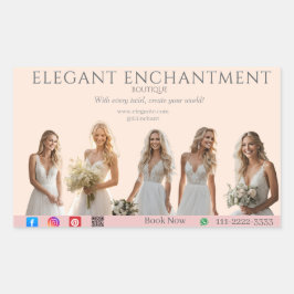 Pink Bridal Bliss Celebrate Love Happiness Wedding Rechteckiger Aufkleber