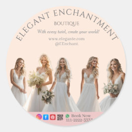 Pink Bridal Bliss Celebrate Love Happiness Wedding Runder Aufkleber