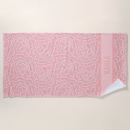 Pink Bridal Faux Lace Bachelorette Strandtuch