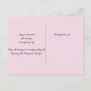PINK BRIDAL SHOWER EINLADUNG POSTKARTE