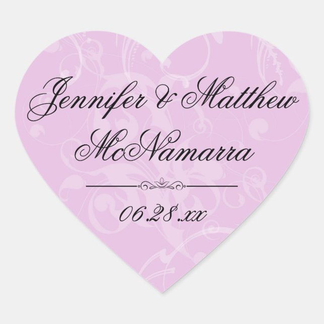 Pink Bride Groom heißt kartförmige Hochzeitsticker Herz-Aufkleber (Vorderseite)