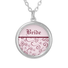 Pink Bride Wirbel Necklace Versilberte Kette