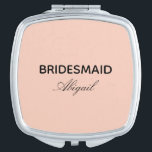 Pink Bridesaid Überlebenskit Geschenk elegantes Dr Taschenspiegel<br><div class="desc">Kann vollständig an Ihre Bedürfnisse angepasst werden.
© Gorjo Designs. Made for you via Zazzle Plattform. 

// Benötigen Sie Hilfe bei der Anpassung Ihres Designs? Andere Ideen got? Kontaktieren Sie mich (Zoe) direkt über den unten stehenden Kontaktknopf.</div>