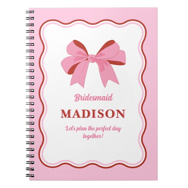 Pink Bridesmaid Bachelorette Notizblock (Vorderseite)