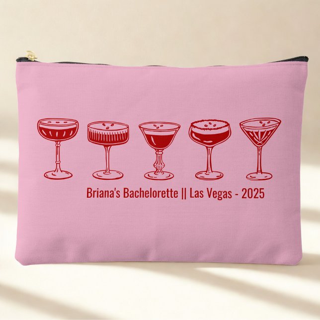 Pink Bridesmaid Espresso Martini Bachelorette  Zubehörtasche (Von Creator hochgeladen)