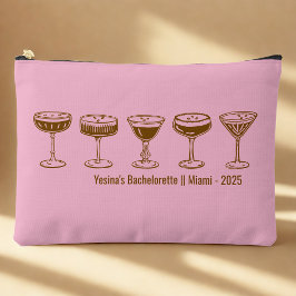 Pink Bridesmaid Espresso Martini Bachelorette  Zubehörtasche
