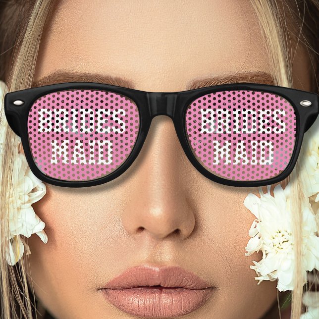 Pink Bridesmaid Junggeselinnen-Abschied Brautparty Partybrille (pink bridesmaid retro sunglasses)