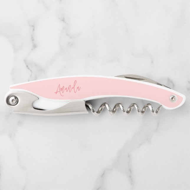 Pink Bridesmaid Personalisierte Korkschraube Kellnermesser (Vorderseite)
