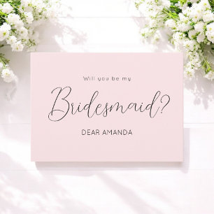 Pink Bridesmaid Vorschlag Elegante Einladung