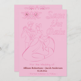 Pink Bright & fett Hochzeit Sichern Sie das Datum Save The Date