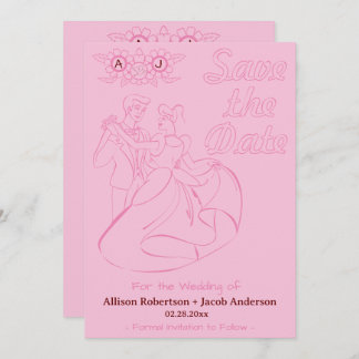 Pink Bright & fett Hochzeit Sichern Sie das Datum Save The Date