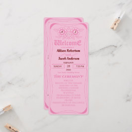 Pink Bright und Fett Hochzeitsprogramm