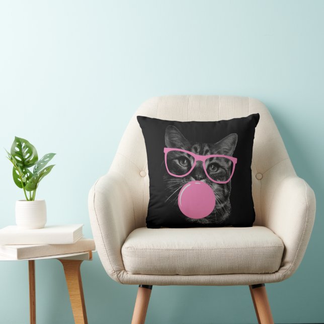 Pink-Brille und Kaugummi Kissen (Stuhl )