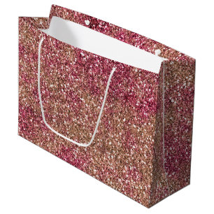 Pink Bronze Ombre Sparkle Glitzer Große Geschenktüte