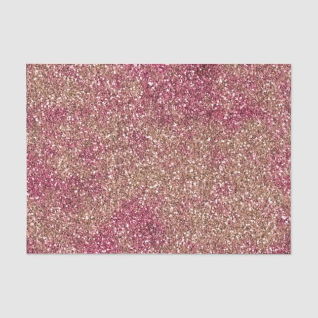 Pink Bronze Ombre Sparkle Glitzer Seidenpapier (Vorderseite)