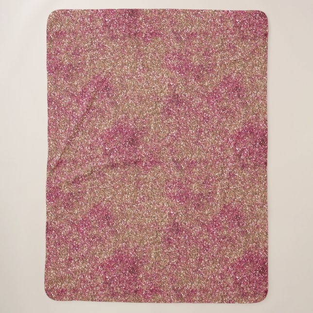 Pink Bronze Ombre Sparkle Glitzer Sherpadecke (Vorderseite)